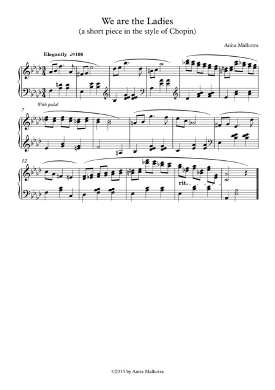 We are the Ladies (for Piano) Piano Solo scores gallery preview page 1