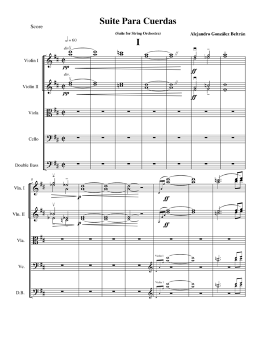 Suite for String Orchestra - Mov. I String Orchestra scores gallery preview page 1