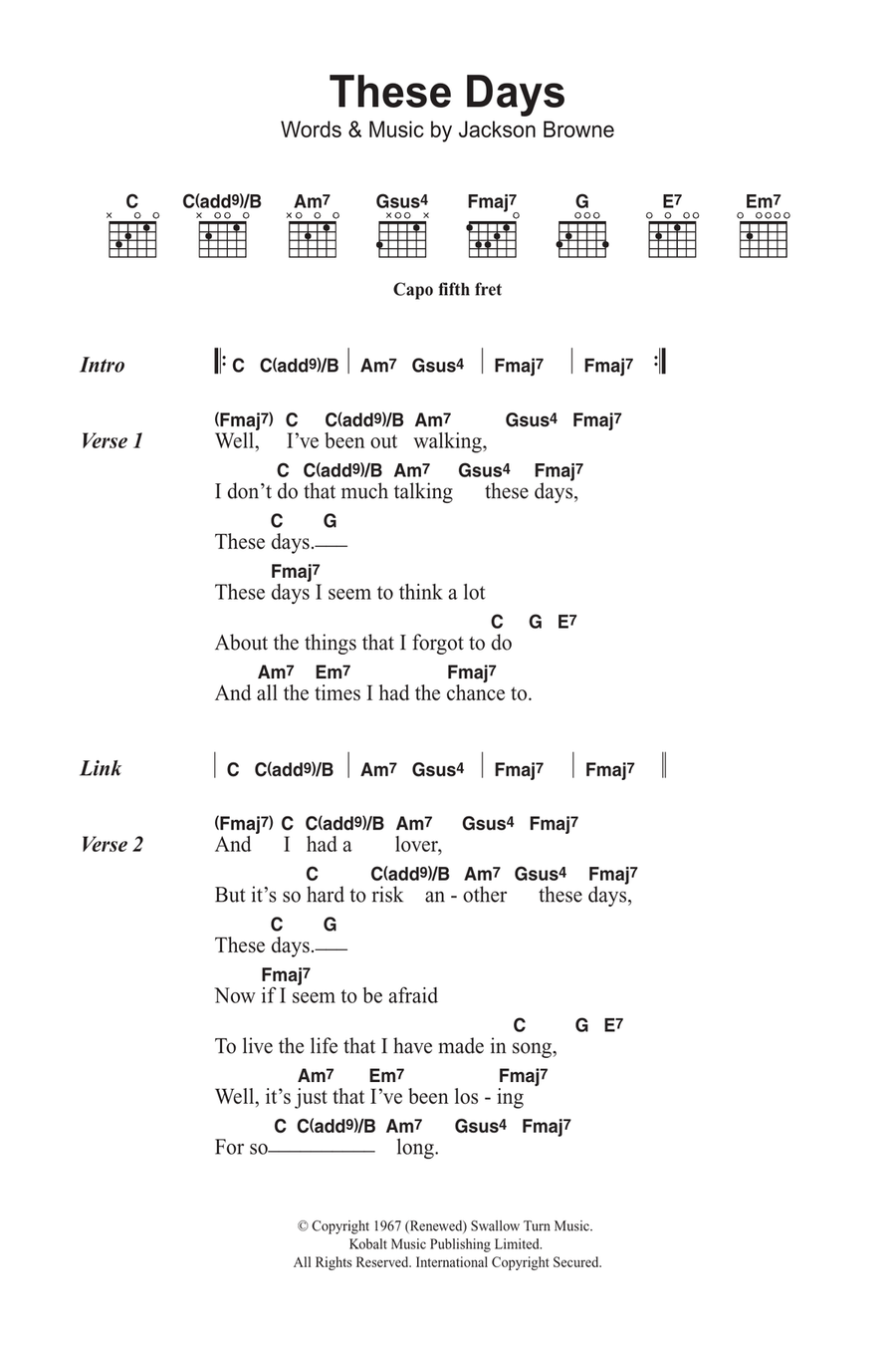 These Days Acoustic Guitar scores gallery preview page 1