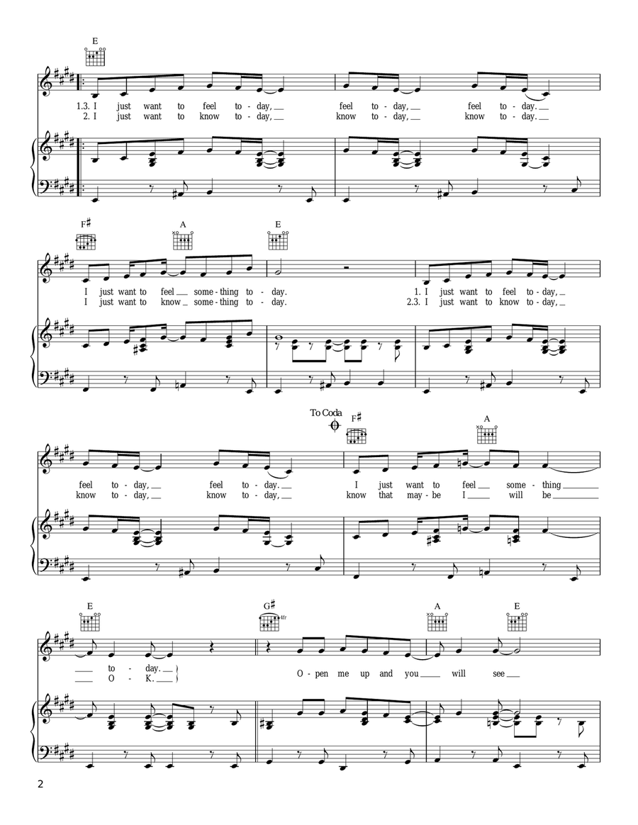 Be OK Piano, Vocal, Guitar scores gallery preview page 2