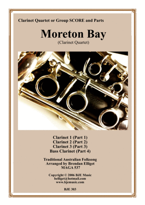 Book cover for Moreton Bay - Clarinet Quartet Score and Parts PDF