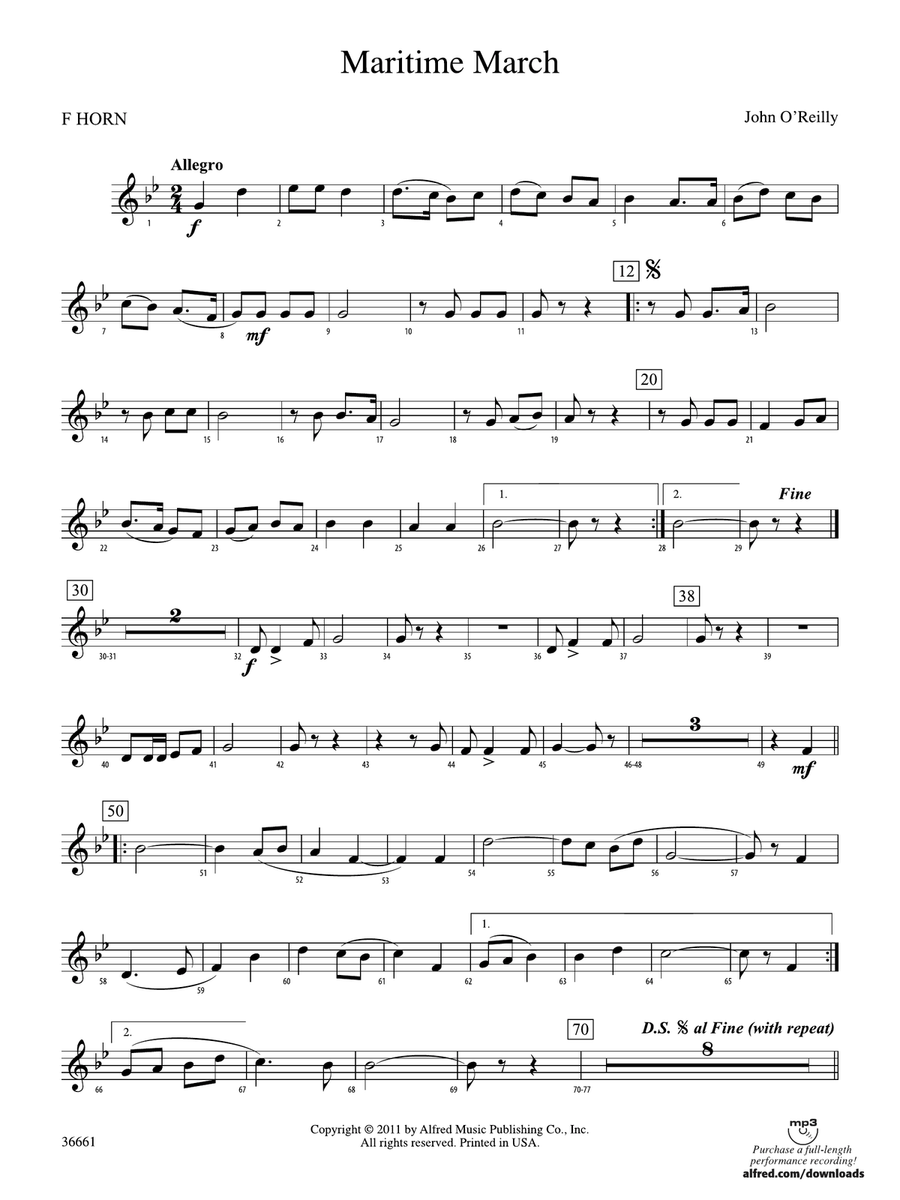Maritime March: 1st F Horn