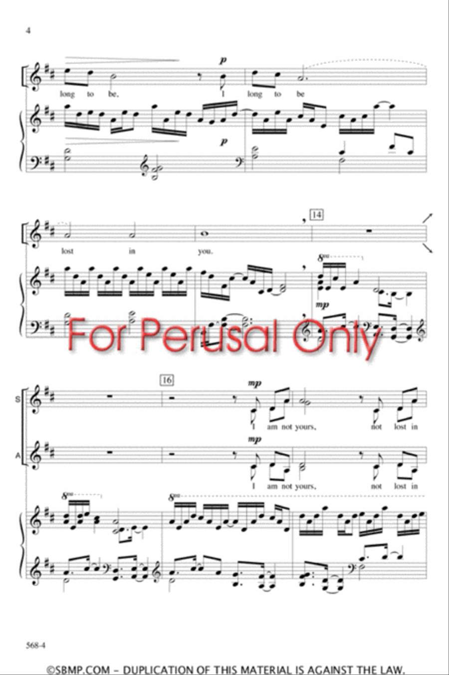 I Am Not Yours - SSAA Octavo SSAA scores gallery preview page 3