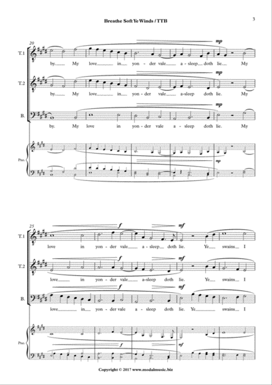 Breathe Soft Ye Winds Breathe Soft Ye Winds TTBB scores gallery preview page 3
