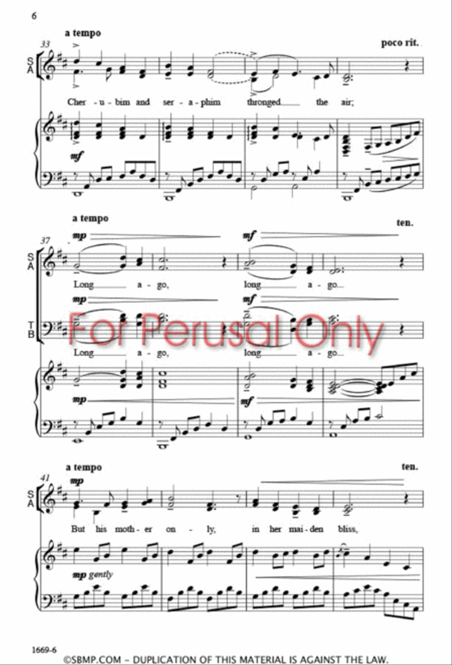 Long Ago (In the Bleak Midwinter) 4-Part scores gallery preview page 5