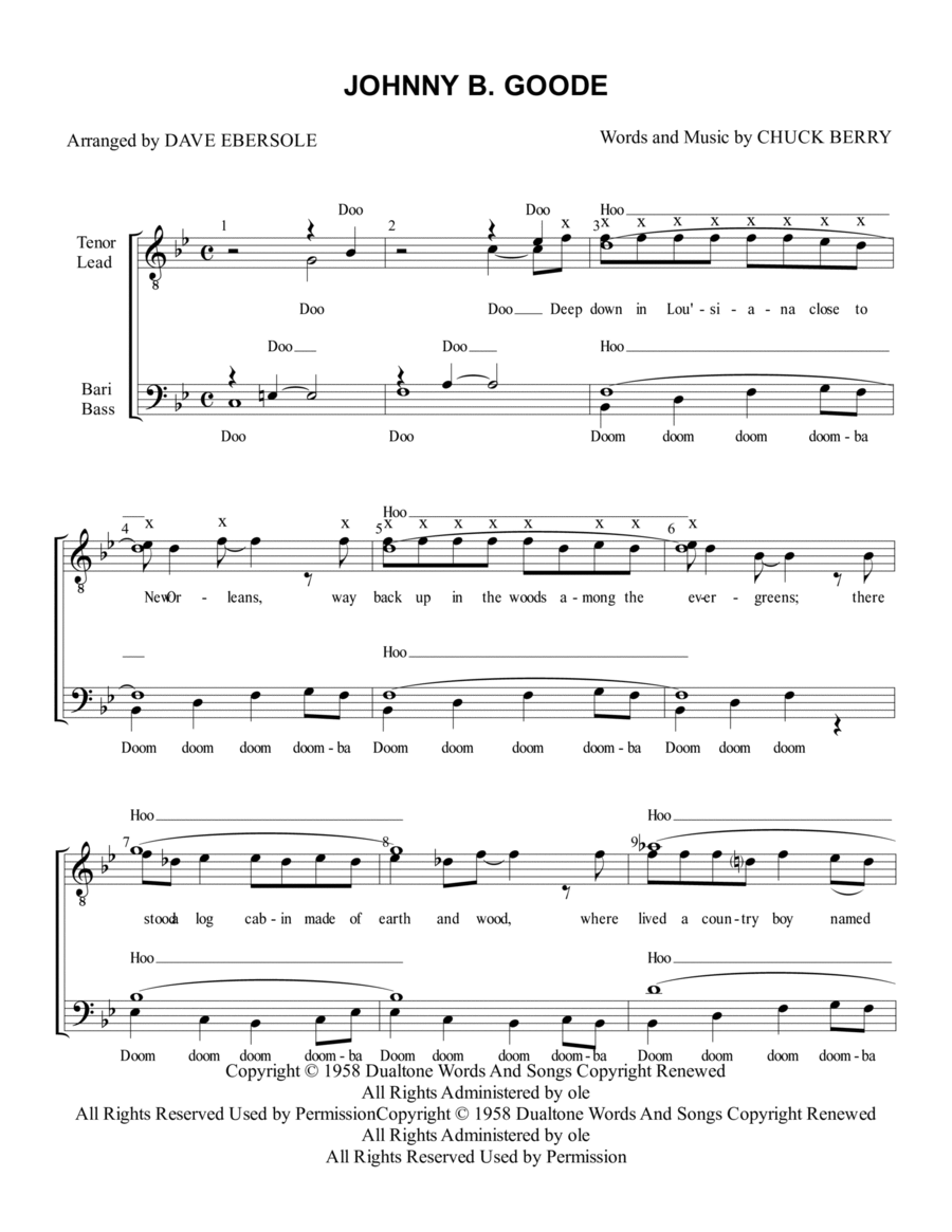 Johnny B. Goode TTBB scores gallery preview page 1