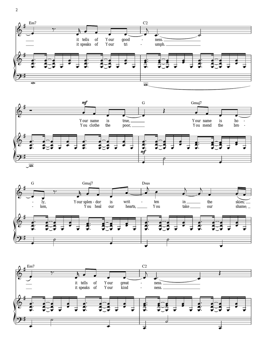 Rise Rise Piano, Vocal, Guitar scores gallery preview page 2