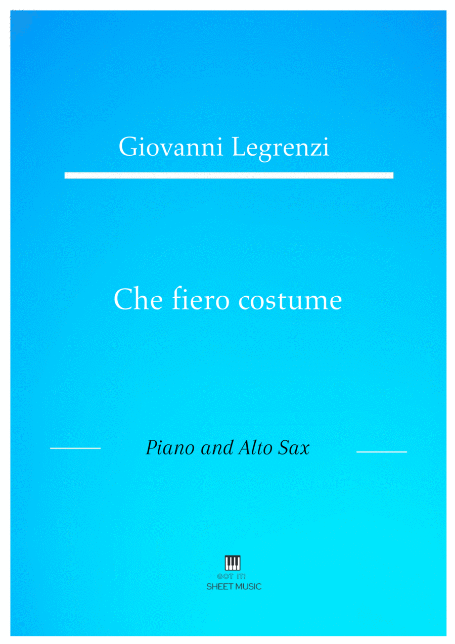 Legrenzi - Che fiero costume (Piano and Alto Sax) Small Ensemble scores gallery preview page 1