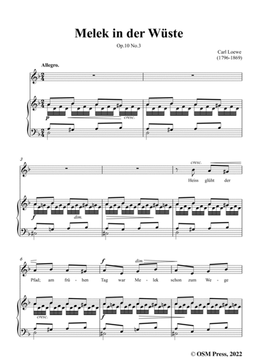 Loewe-Melek in der Wüste,in d minor,Op.10 No.3,from Bilder des Orients,for Voice and Piano