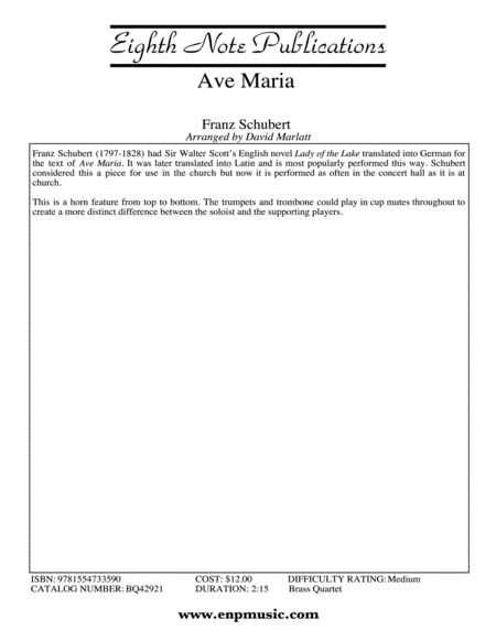 Ave Maria: Score
