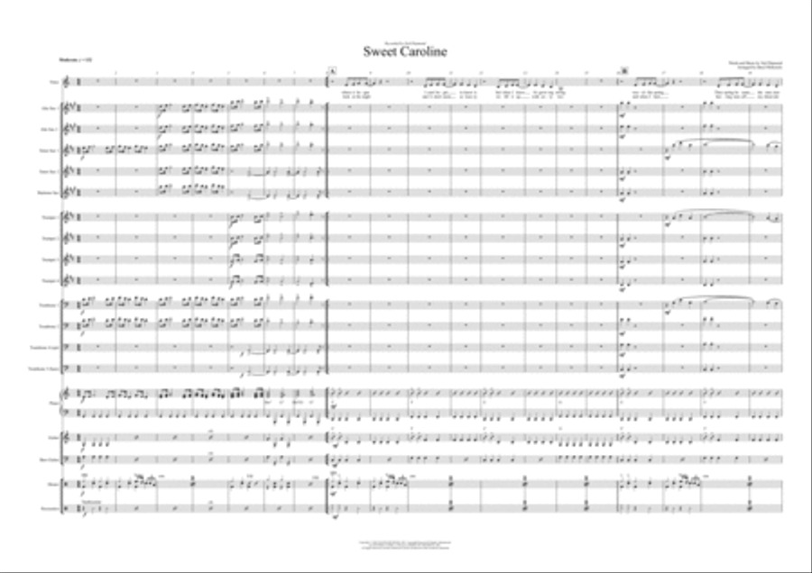 Sweet Caroline Sweet Caroline Jazz Ensemble scores gallery preview page 1