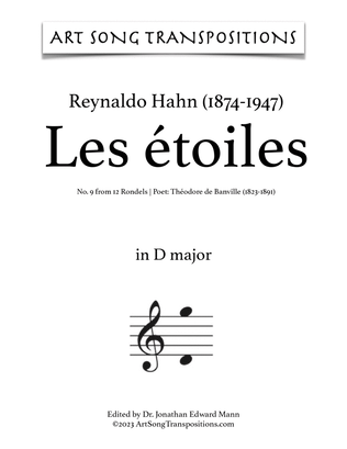 HAHN: Les étoiles (transposed to D major)