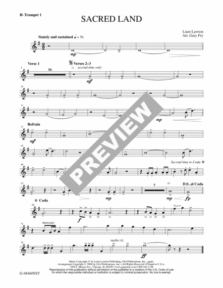 Sacred Land - Full Score and Parts