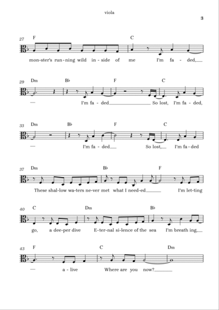 Faded Viola Solo scores gallery preview page 3