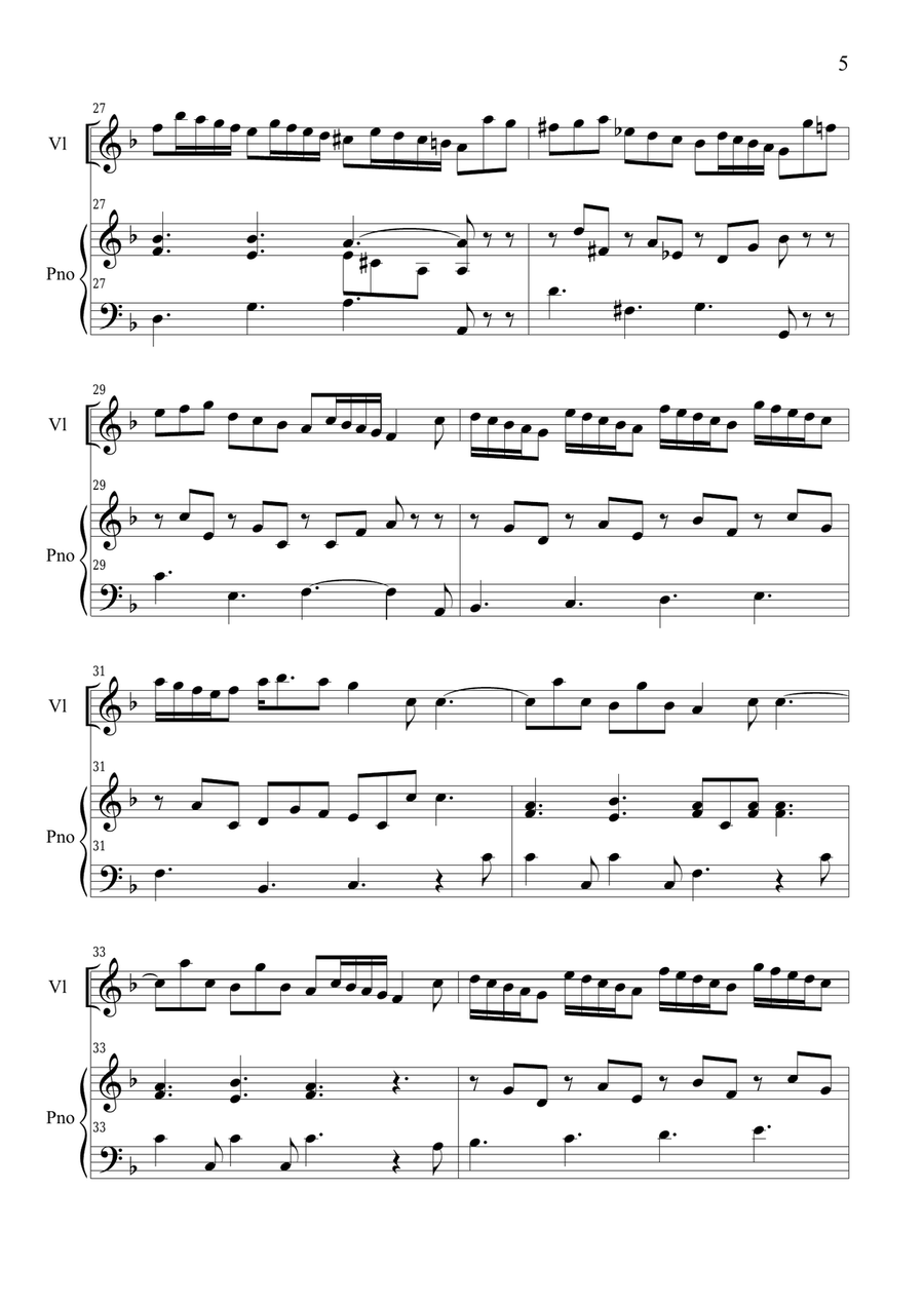 VERACINI - GIGA from Sonata in D minor - For Violin and Piano Violin Solo scores gallery preview page 5
