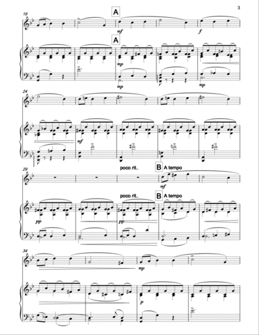 TCHAIKOVSKY Lullaby Op.54 No.10 for oboe & piano Piano scores gallery preview page 3