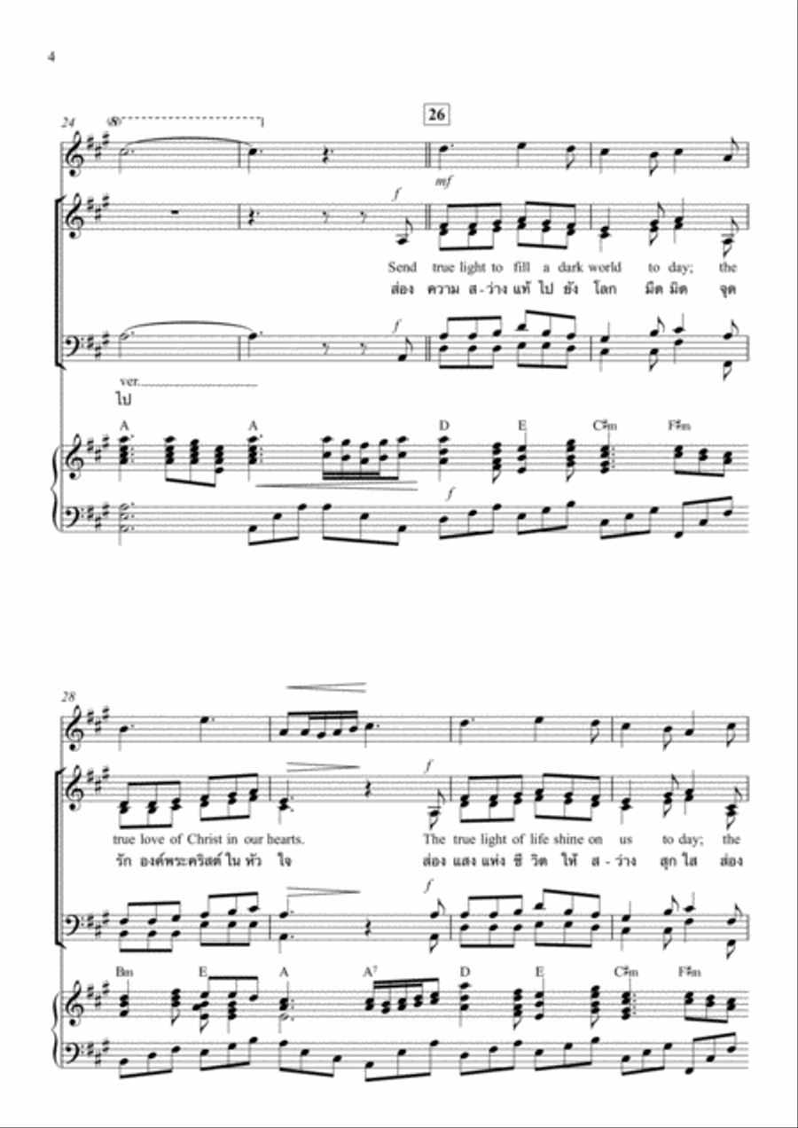 The True Light Of Life Shine On Us Today 4-Part scores gallery preview page 4