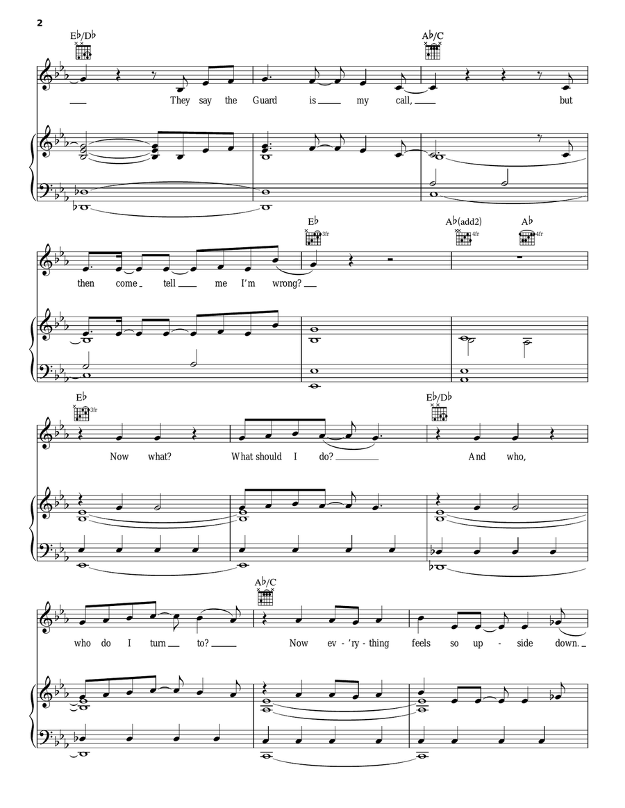 Kion's Lament Kion's Lament Piano, Vocal, Guitar scores gallery preview page 2