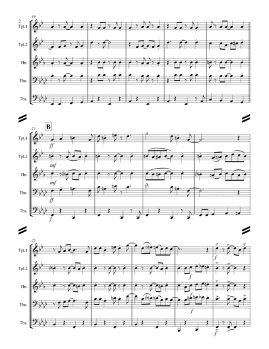 Sweet Georgia Brown (for Brass Quintet) Brass Quintet scores gallery preview page 3