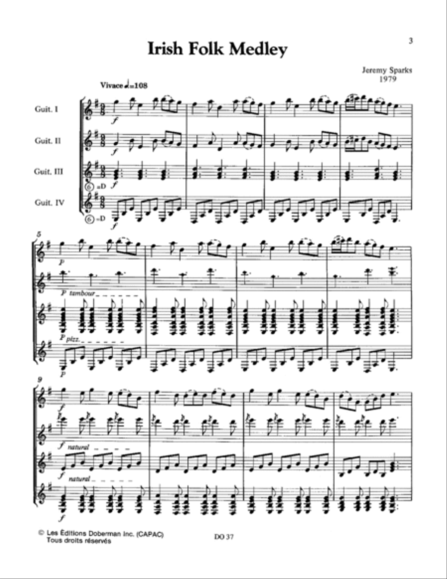 Irish Folk Medley Irish Folk Medley Guitar Ensemble scores gallery preview page 2