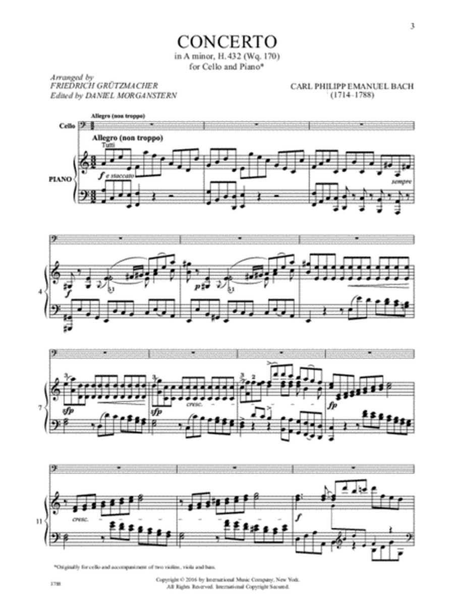 Concerto In A Minor, H. 432 (Wq. 170)