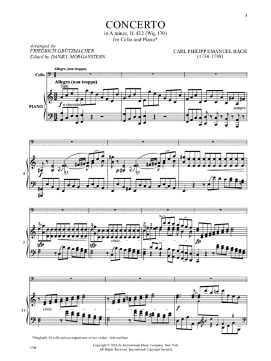 Concerto In A Minor, H. 432 (Wq. 170) Piano Accompaniment scores gallery preview page 2