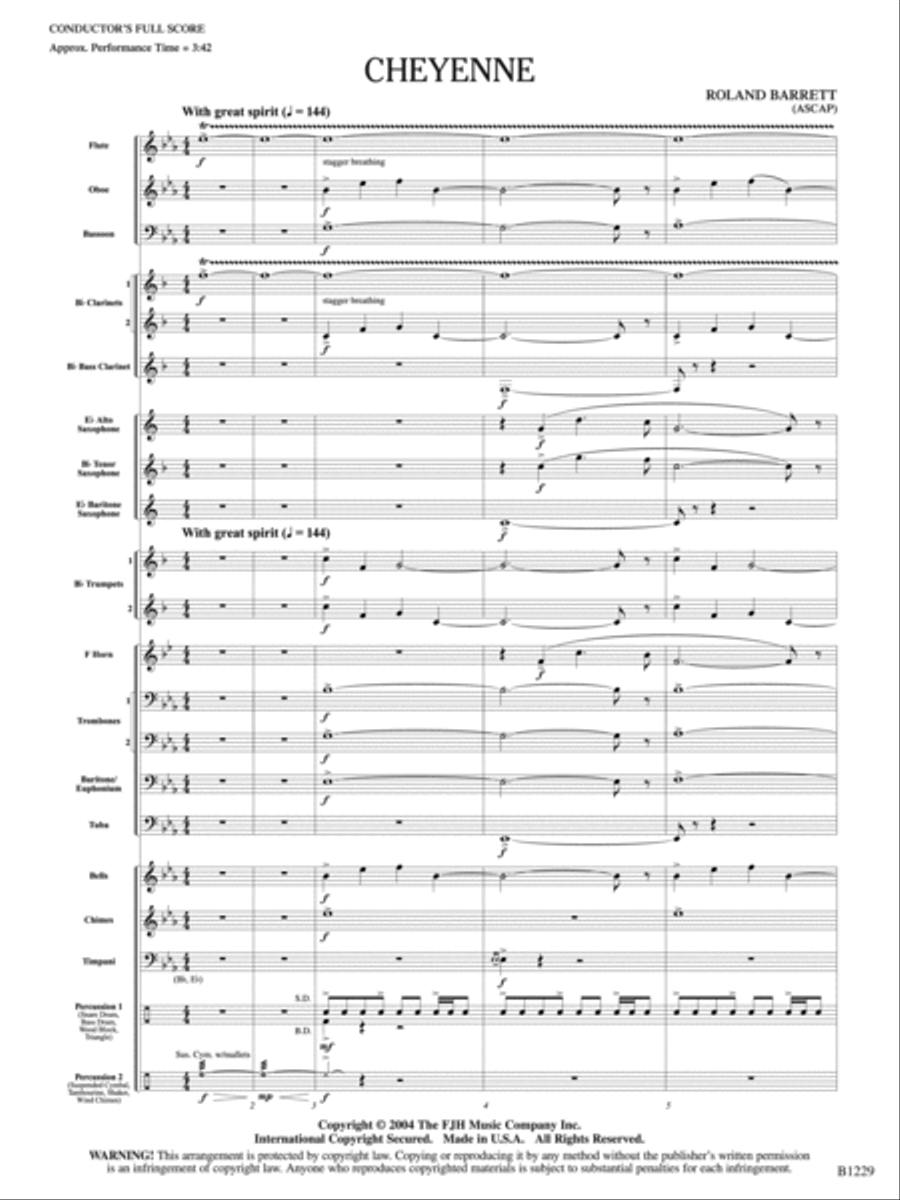 Cheyenne: Score Concert Band scores gallery preview page 3