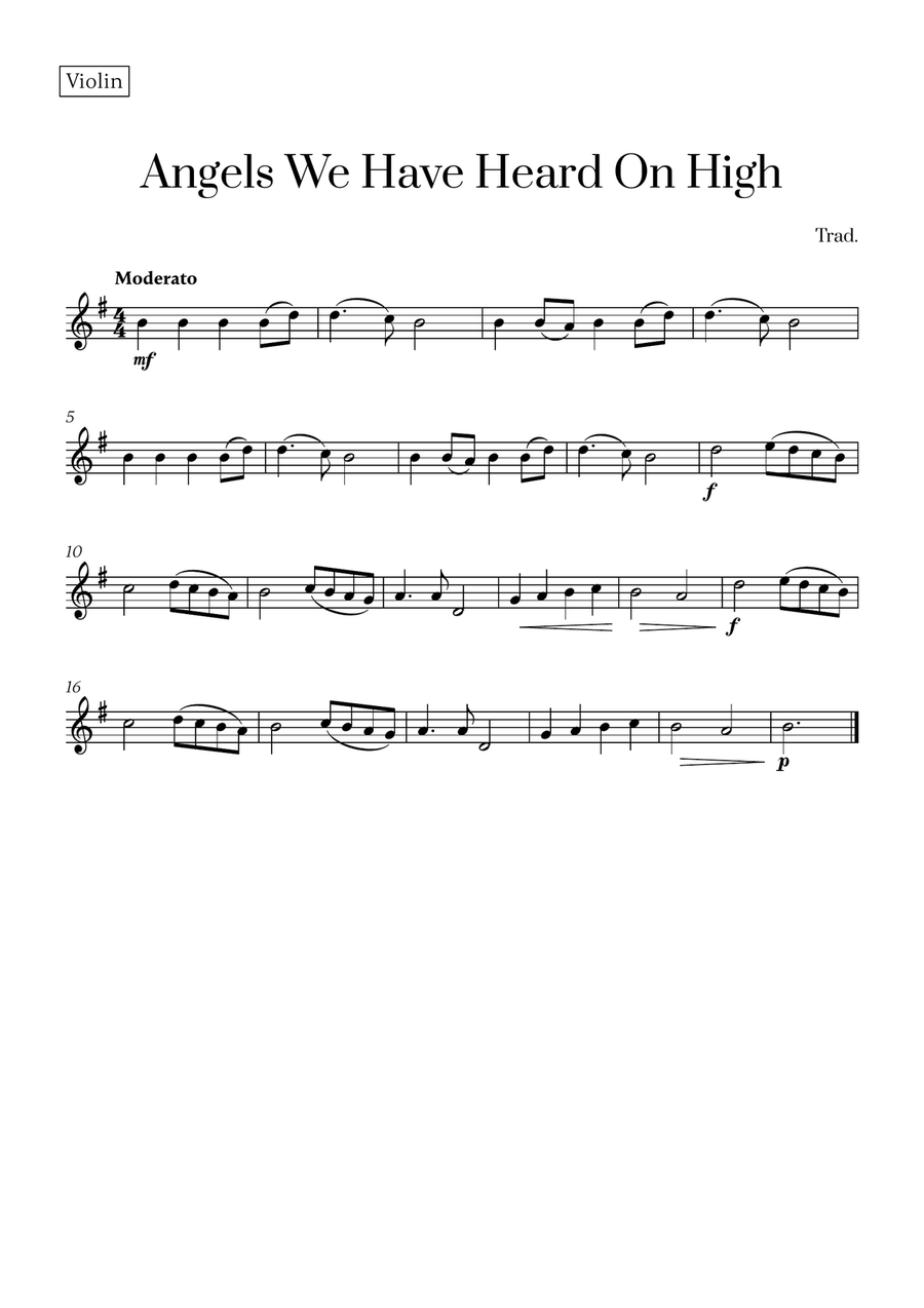 Angels We Have Heard On High (for Violin, Soprano Saxophone and Cello) Small Ensemble scores gallery preview page 3