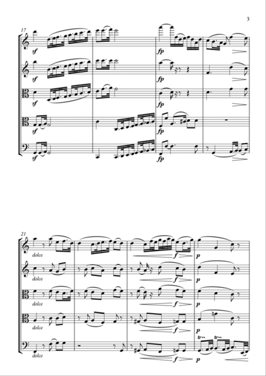 String Quintet based on Beethoven's sketches, op. 79 String Quartet scores gallery preview page 5