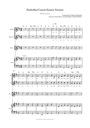 Pachelbel Canon Easter Version duet flute/violin/cello and piano