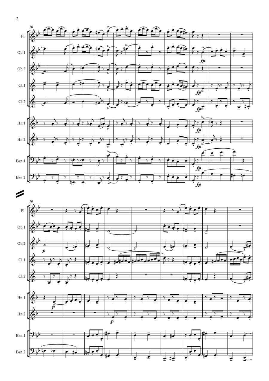 Gouvy: Petite Suite Gauloise Op.90 Mvt.IV Tambourin - nonet Woodwind Quintet scores gallery preview page 2
