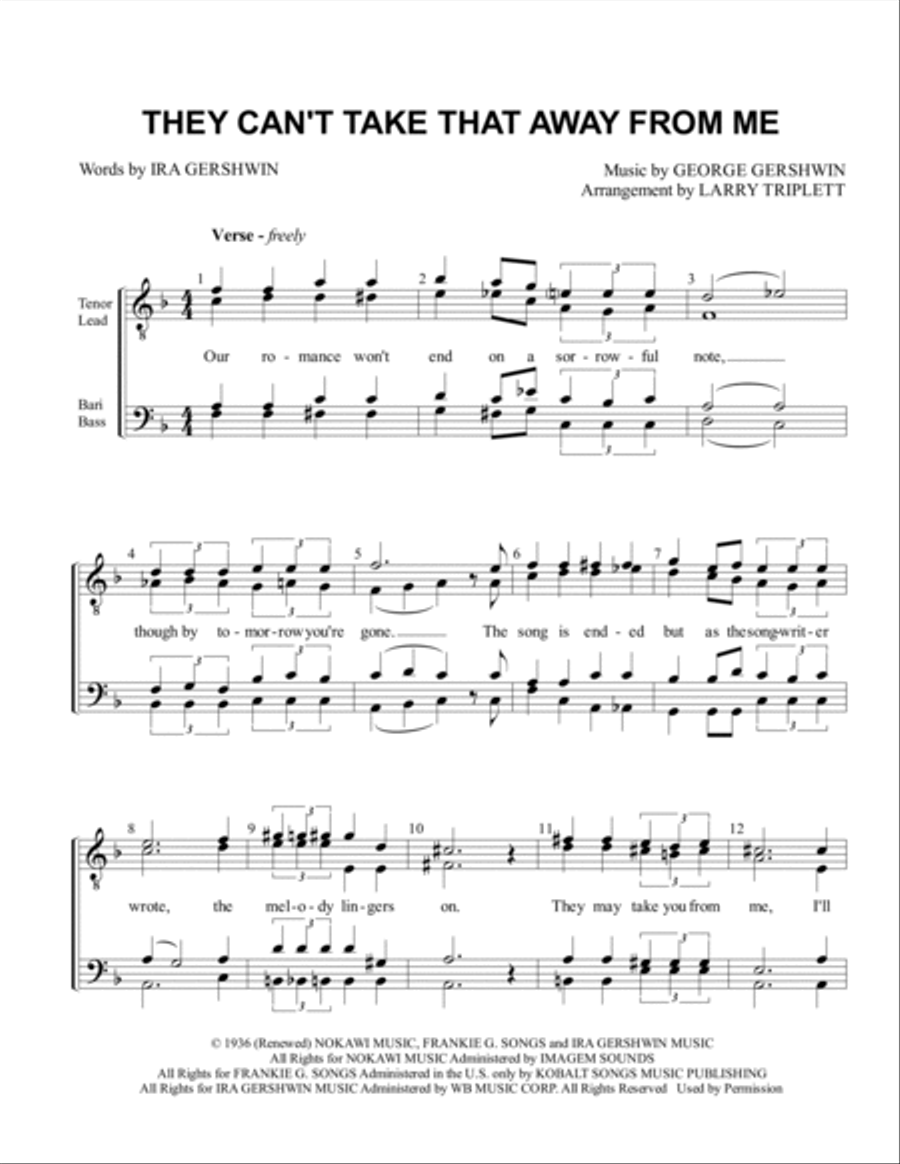 They Can't Take That Away From Me TTBB scores gallery preview page 1