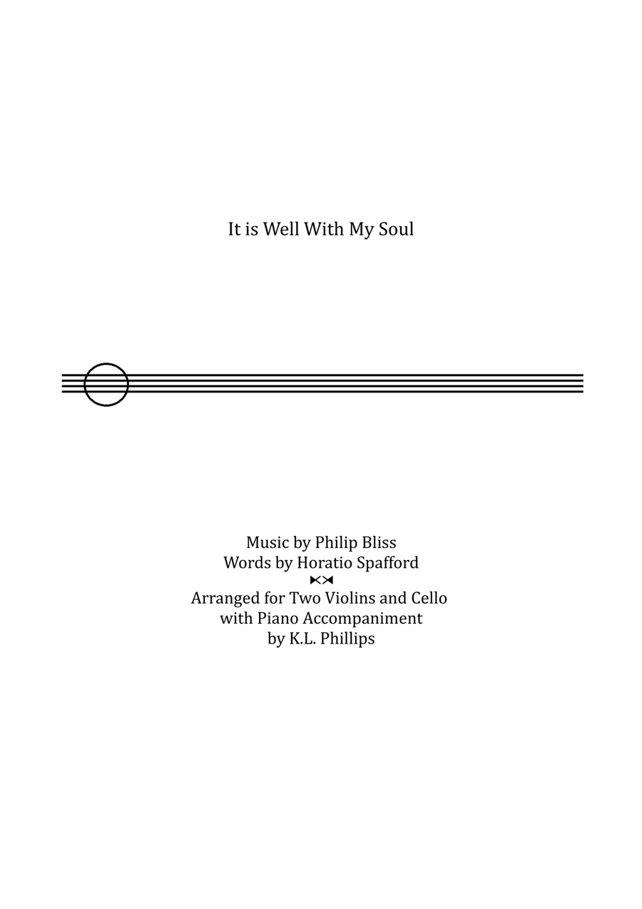 It Is Well with My Soul - Two Violins and Cello with Piano Accompaniment String Duet scores gallery preview page 1