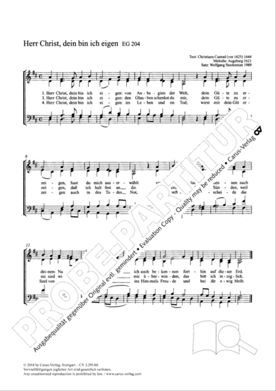 Herr Christ, dein bin ich eigen 4-Part scores gallery preview page 2