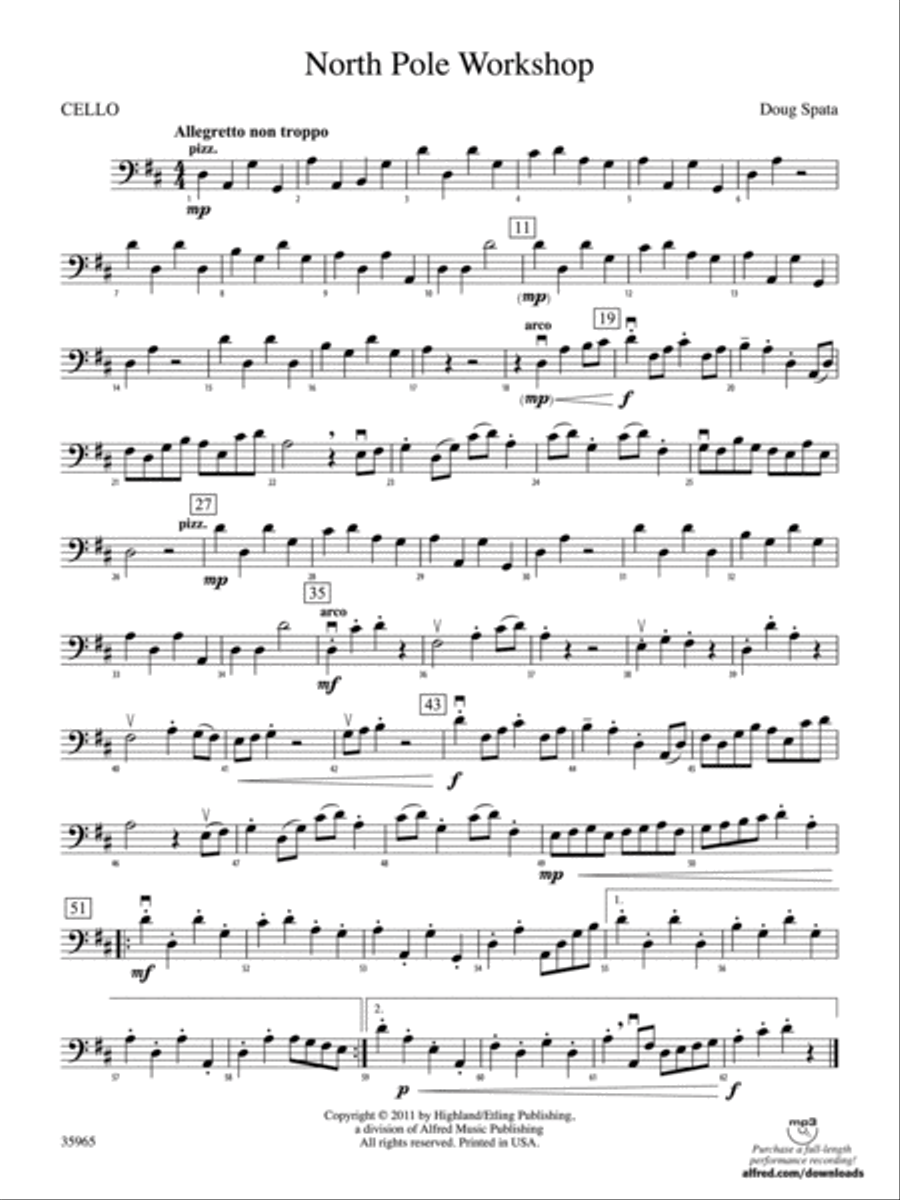 North Pole Workshop: Cello String Orchestra scores gallery preview page 1