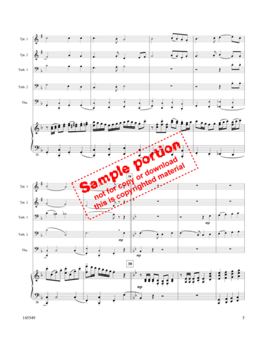 America, America America, America Brass Quintet scores gallery preview page 3
