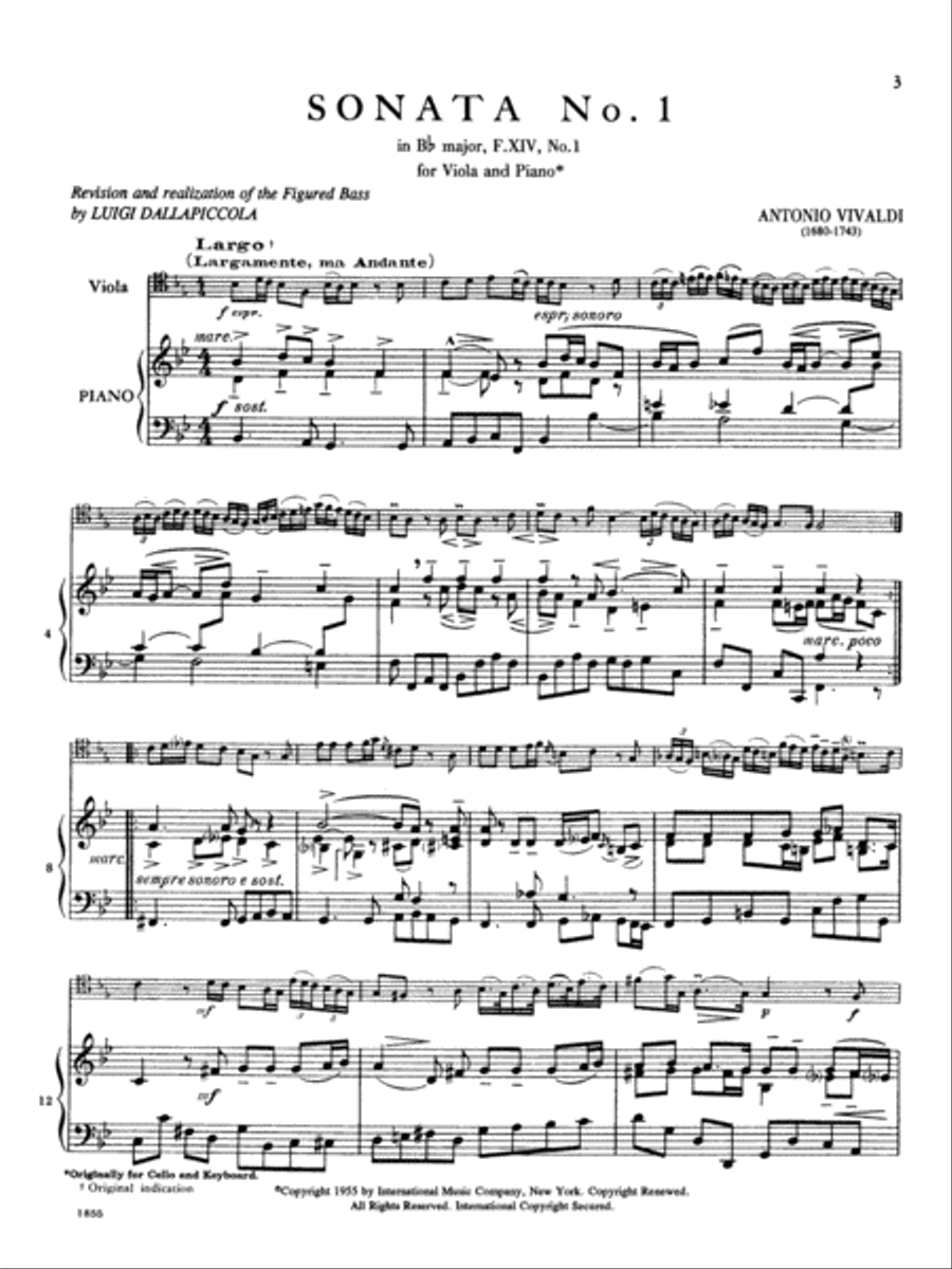 Six Cello Sonatas (B Flat Major, Rv 47; F Major Rv 41; A Minor, Rv 43; B Flat Major, Rv 45; E Minor, Rv 40; B Flat Major, Rv 46) Piano Accompaniment scores gallery preview page 2