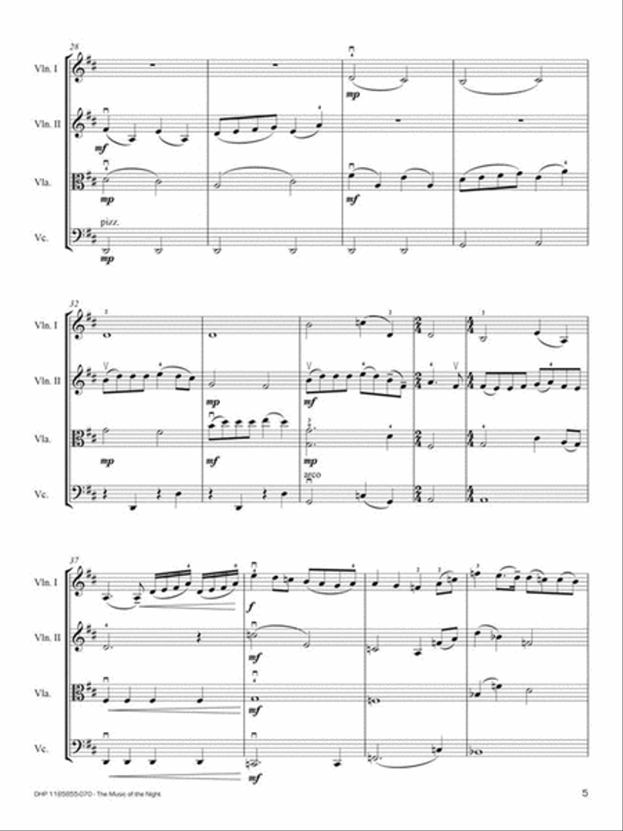The Music of the Night String Quartet scores gallery preview page 3