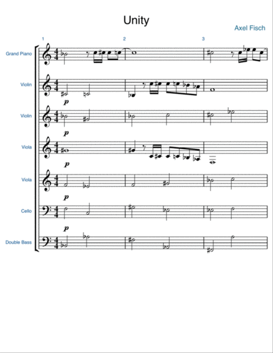 Unity Chamber Orchestra scores gallery preview page 1
