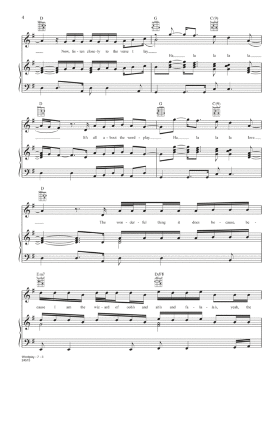 Wordplay Wordplay Piano, Vocal, Guitar scores gallery preview page 3