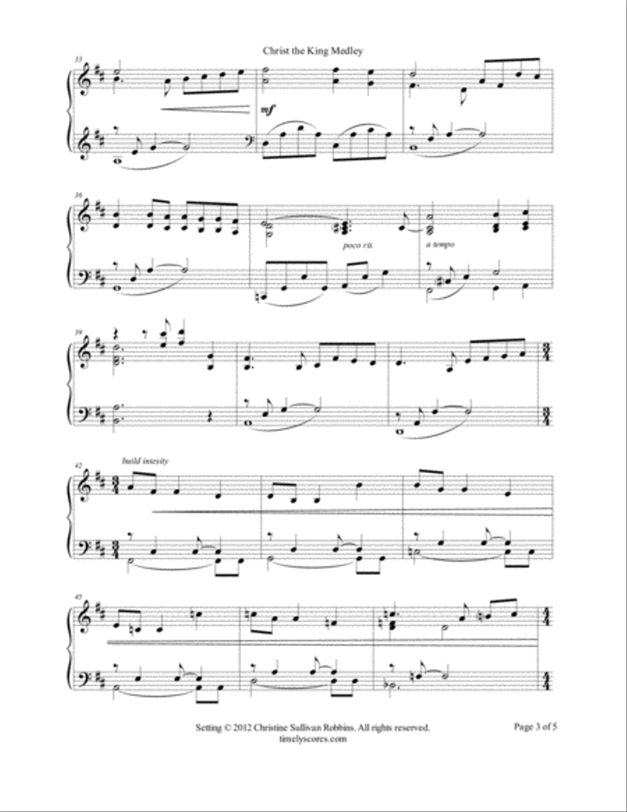 Christ the King Medley Piano Solo scores gallery preview page 3
