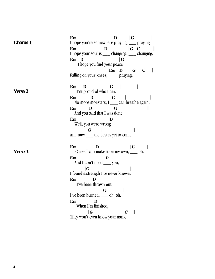 Praying Acoustic Guitar scores gallery preview page 2