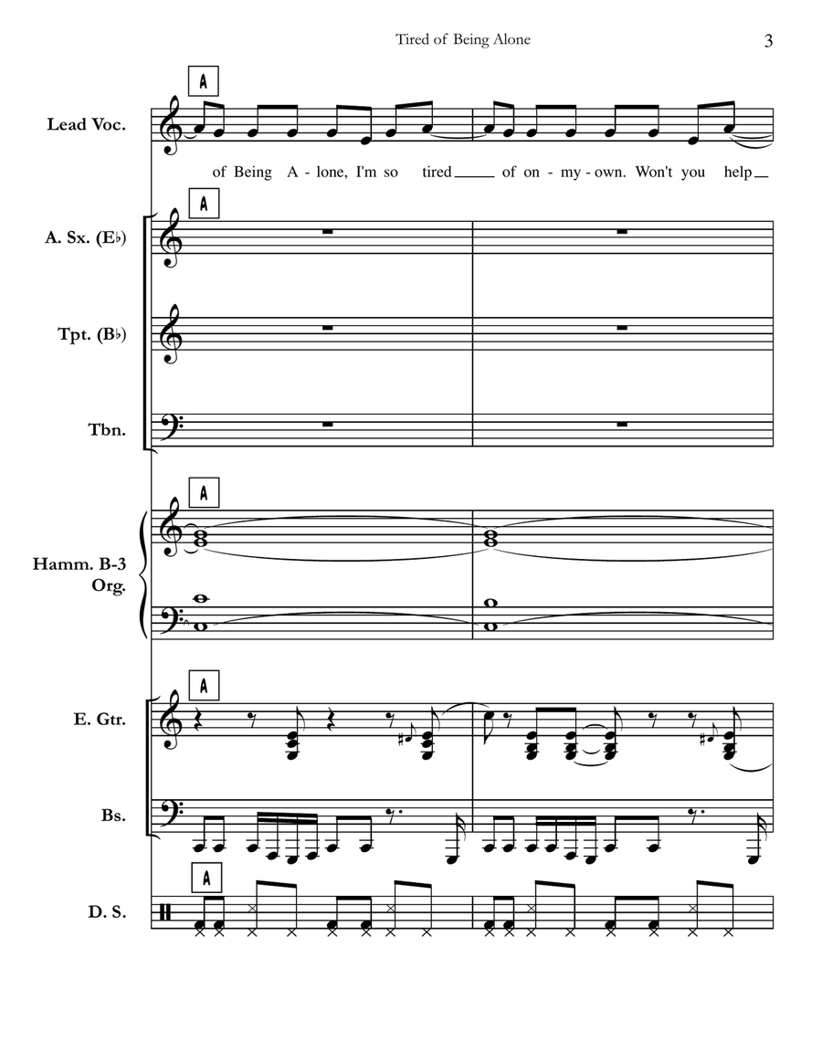 Tired Of Being Alone Small Ensemble scores gallery preview page 3