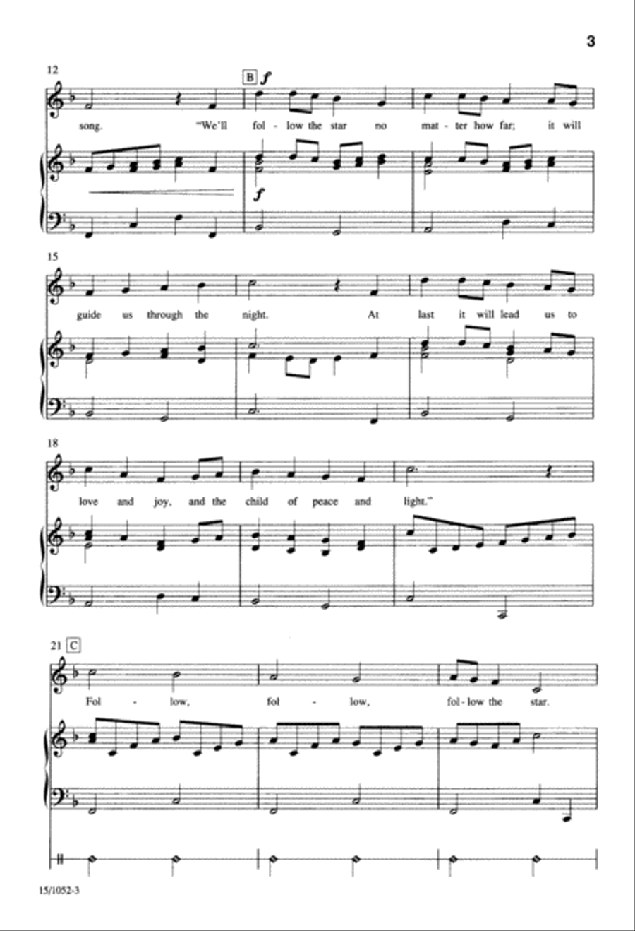 Follow the Star Follow the Star Unison Choir scores gallery preview page 3