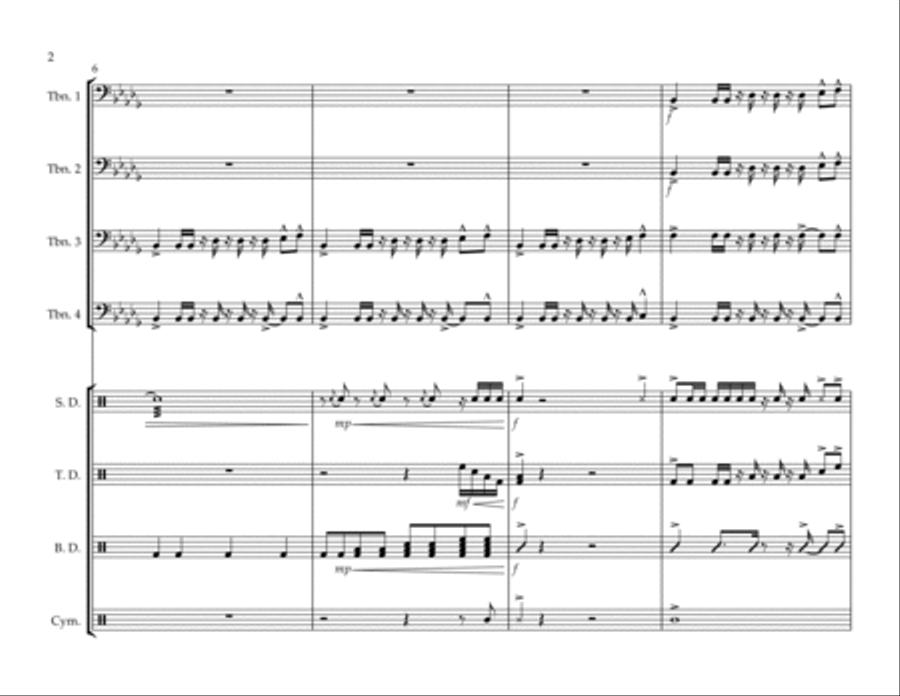 Trombone Blues Cheer (Marching/Pep Band) Pep Band scores gallery preview page 2