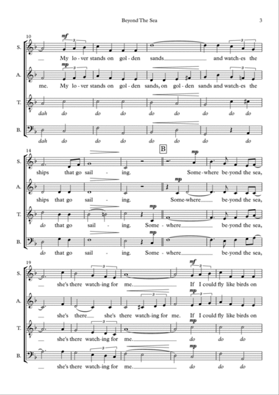 Beyond The Sea 4-Part scores gallery preview page 3
