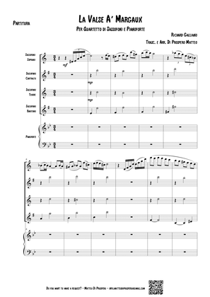 Book cover for (R. Galliano) La Valse à Margaux per Quartetto di Sassofoni e Pianoforte