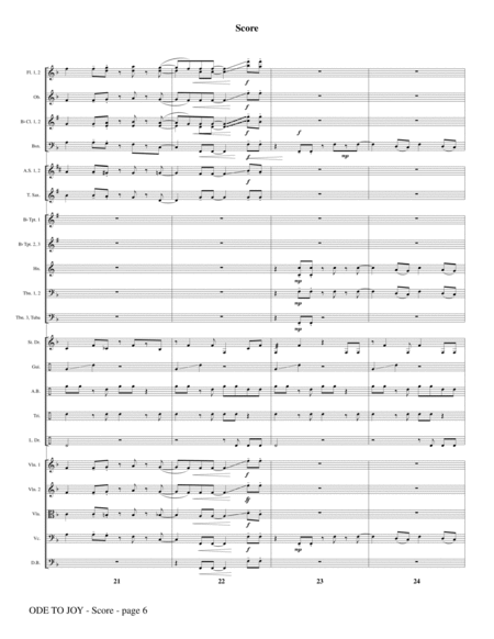 Ode To Joy (Does Not Match SATB 08752035) - Full Score