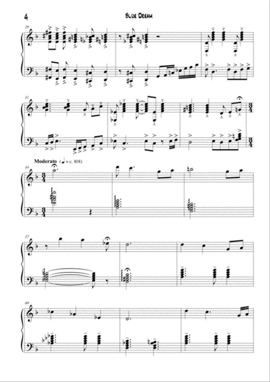 Blue Dream Blue Dream Piano Solo scores gallery preview page 4