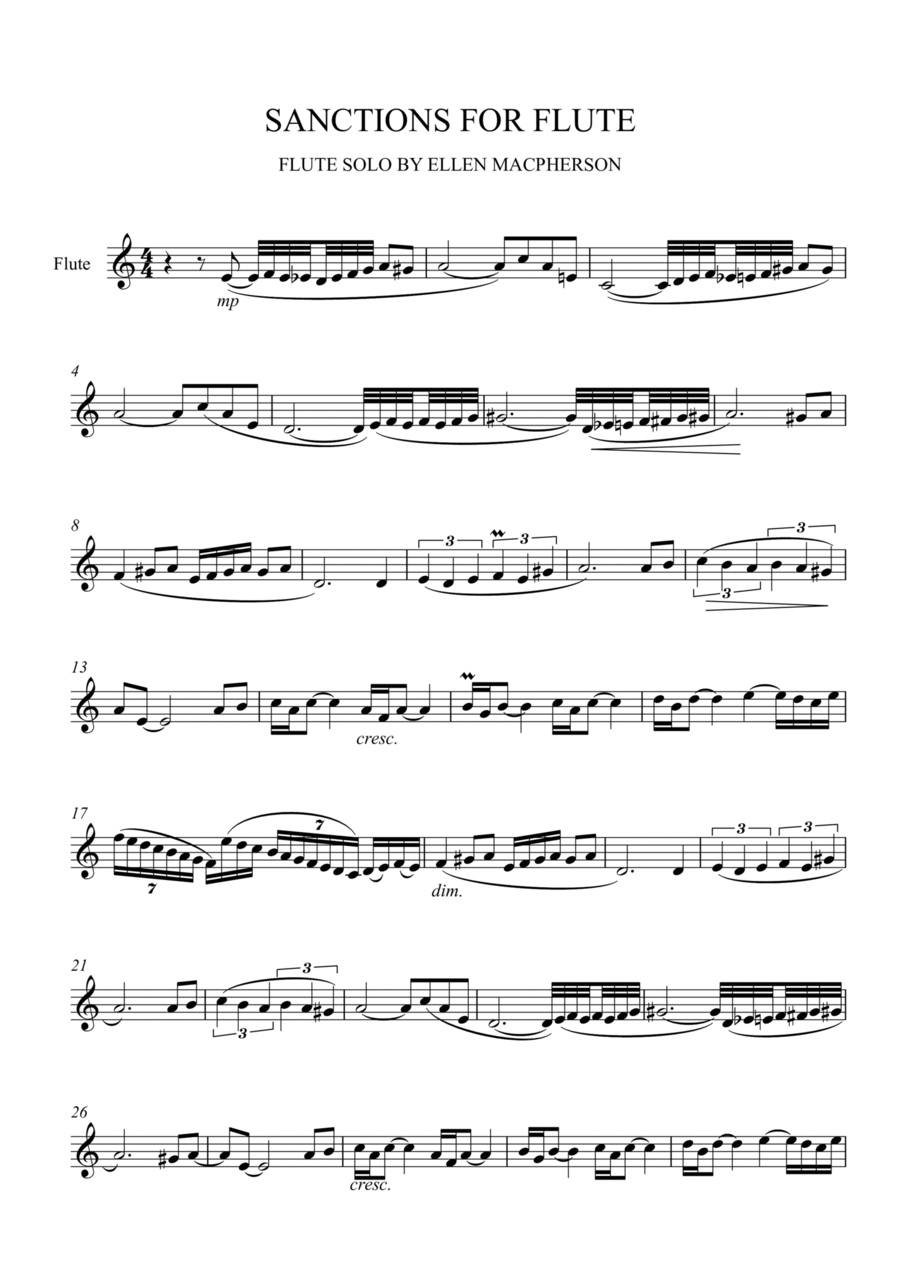 Sanctions for Flute Solo by Ellen Macpherson Flute Solo scores gallery preview page 1